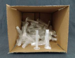 lot 67 image: Lot of 50 10ml Polylab Plastic Graduated Cylinders