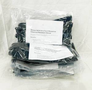 lot 70 image: Lot of 8 Showa 3414 UltraFlex II Neoprene Chemical Resistant Gloves - Size Large