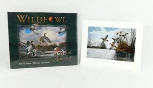 lot 2 image: Sealed Book Wildfowl of North America Featuring the Art of David Maass Text by Michael McIntosh AND SIGNED River Mallards Print by David A. Maass featured in Book