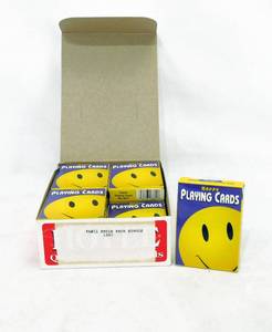 lot 35 image: Box of 12 Vintage 1996 Hoyle Happy, Happy Poker Size Playing Card Decks