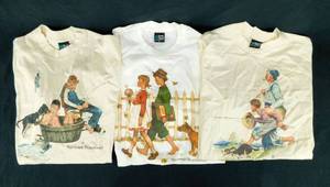 lot 10 image: Set of 3 New Vintage Norman Rockwell T-Shirts