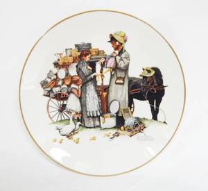 lot 71 image: Set of 3 Vintage Norman Rockwell Traveling Salesman Series Collector Plates