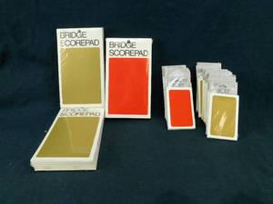 lot 99 image: Lot of 36 Vintage Hoyle Bridge Scorepads and 2 and 3 Table Tallies