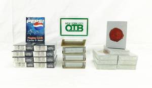 lot 96 image: Lot of 21 Vintage Hoyle Playing Cards including Pepsi, New York City OTB and Wolf Designs