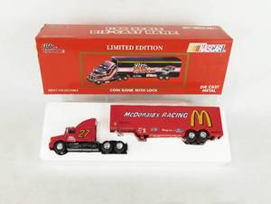 Vintage 1993 Racing Champions NASCAR Limited Edition McDonalds Racing 164 Scale Die Cast Coin Bank