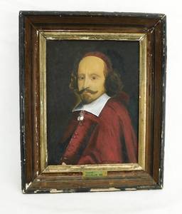 Vintage Portrait of Cardinal Jules Mazarin by McClellan on Canvas
