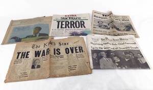 Lot of Vintage Historical Newspapers