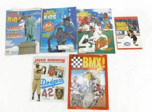Lot of Vintage Sports Illustrated for Kids Magazines, BMX, Jackie Robinson and Mario Lemieux Books