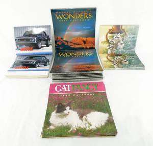 Lot of 55 1995 2023 Calendars Including Classic Muscle, Mother Natures Wonders, Cat Fancy and Natures Splendors Art by Kaatz