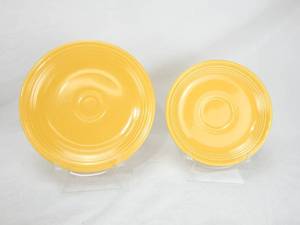 Lot of Vintage Fiestaware Yellow Salad, Saucer and Cup