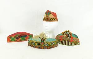 Lot of 4 Antique Paper Costume Flapper Style Party Hats Made in Germany