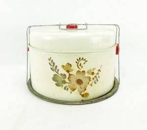 Vintage Metal 3 Piece Cake Carrier With Locking Lid