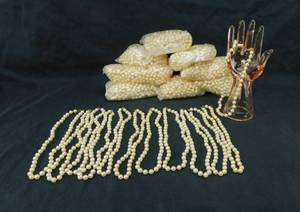 Lot of Approximately 96 Vintage 18 Inch Ivory Bead Necklaces