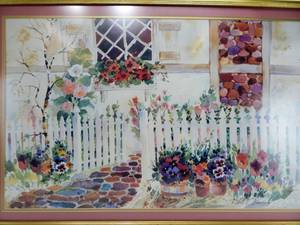 Robert A Fleming Framed Floral Porch Print