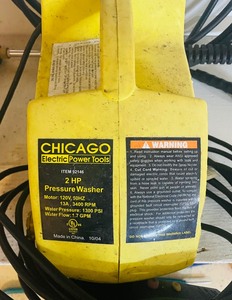 lot 47 image: Chicago Electric Power Tools 2 HP Pressure Washer with Manual
