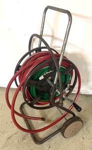 lot 63 image: Metal Hose Reel with Hoses