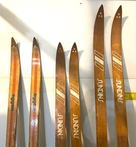 lot 64 image: Trio of Vintage Cross Country Skis