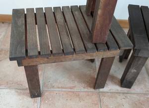 lot 74 image: Three Wood Outdoor Side Tables