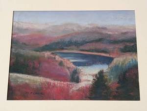lot 91 image: Vibrant Framed Pastel Landscape Drawing