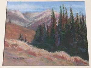 lot 93 image: Framed Scenic Landscape Pastel Drawing