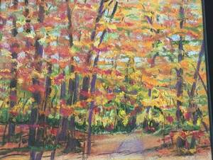 lot 19 image: Pair of Framed Scenic Colorful Fall Drawings