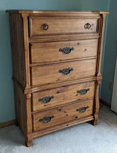 lot 8 image: Tall Wood Dresser