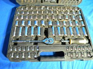 lot 2 image: Mechanics Tool Set, SAE and Metric, 12, 14, 38 Drive Sizes