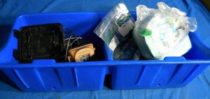 lot 24 image: Plastic Tote Full of Miscellaneous Lights and Other Items