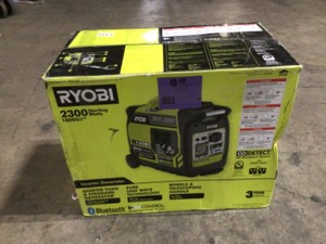 lot 5 image: RYOBI 2,300-Watt Recoil Start Bluetooth Super Quiet Gasoline Powered Digital Inverter Generator with CO Shutdown Sensor, Customer return, Review all pictures