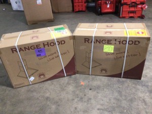 lot 20 image: AKDY 30 in. 343 CFM Convertible Wall Mount Black Stainless Steel Kitchen Range Hood with Touch Panel, Lot of 2, Review all pictures