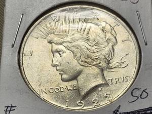 1923 US PEACE SILVER DOLLAR BU-UNC