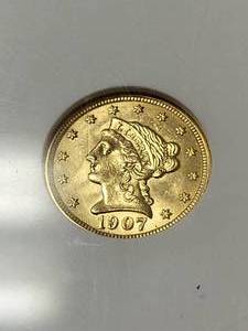 1907 US $2.50 GOLD LIBERTY MS61 OLD SMALL ANACS HOLDER