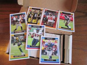 Sleeve of football cards from vario...