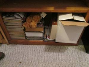 Contents of bottom shelf of the woo...