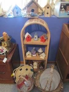 Wicker Rattan Arched 3-tier shelf w...