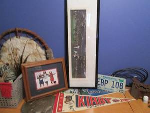 Sports memorabilia wall decor with ...