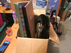 Box of misc items including 2 music...