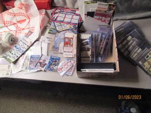 Lot of trading cards, tickets, bobb...