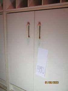 2-door White Wood storage cabinet o...