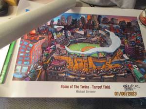 Autogtaphed artwork of Target Field...