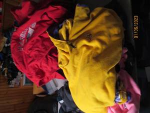 Clothes, mainly XXL and blankets, p...