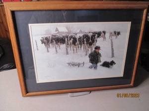 Framed farm print...