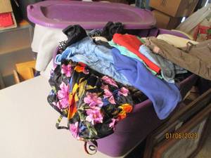 Large covered tote filled with ladi...