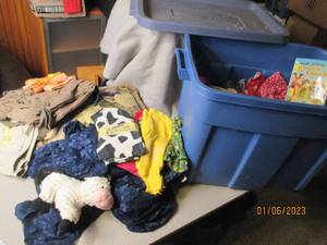 Covered tote of Kids clothes, home ...