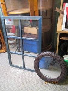 Wood painted Window Shaped Wall Mir...