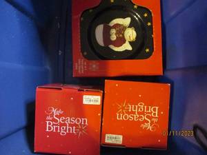 Covered tote and Box full of assort...