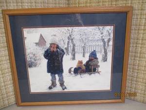 Sibling Snow Day Winter Scene frame...