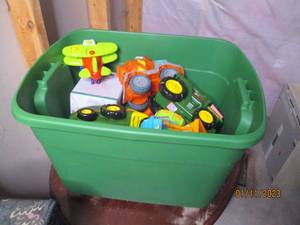 Covered tote full of John Deere bra...