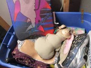 (2) Covered totes of assorted place...