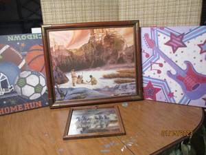 Lot of (8) paintings and other wall...